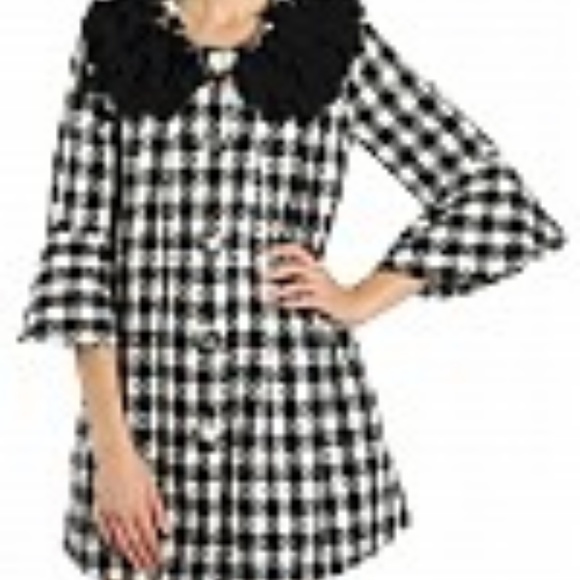 BELL SLEEVE HOUNDSTOOTH COAT - Picture 2 of 6